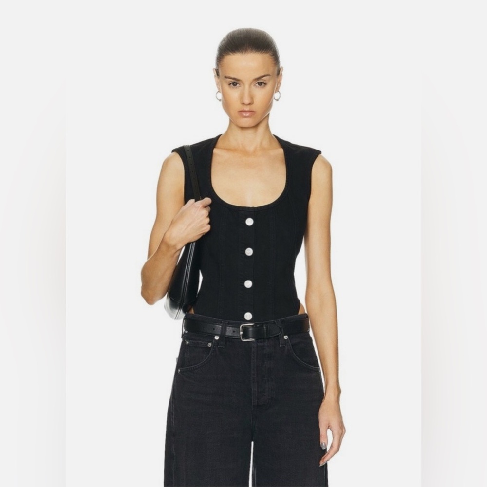 FRAME The Seamed Scoop Bustier Vest